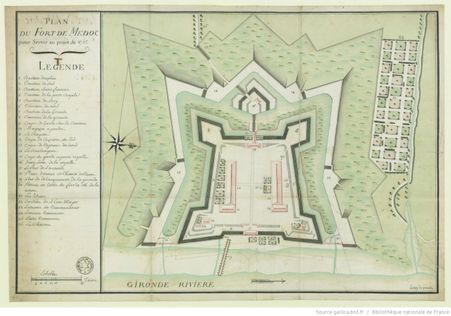 Plan du Fort-Médoc mis à jour en 1752 (source : Bibliothèque Nationale de France)