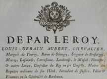 En-tête d’un mandement du marquis de Tourny, « intendant de justice, police et finances en la généralité de Bordeaux ».